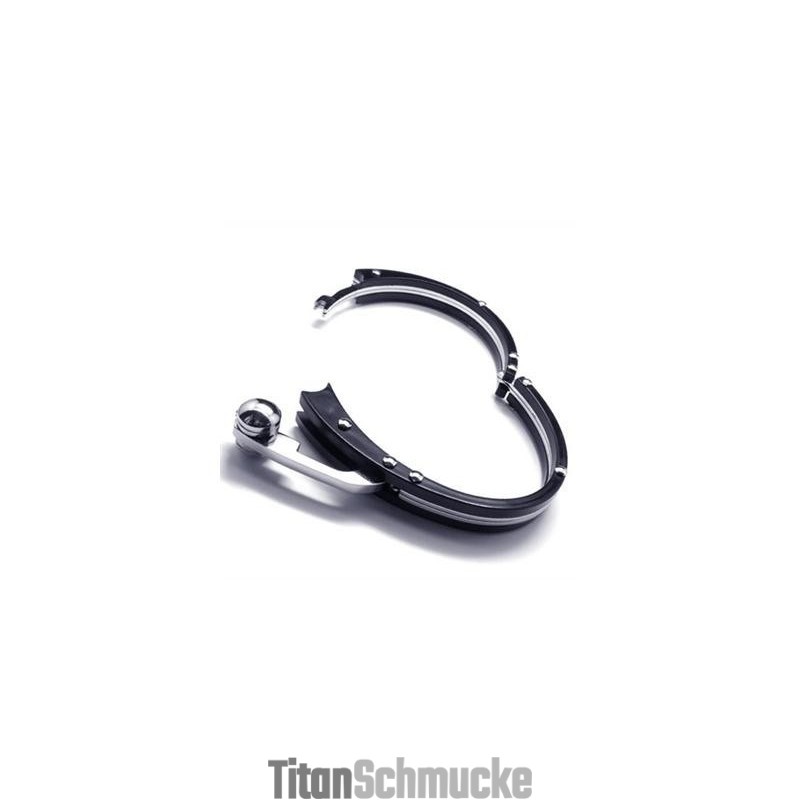 Herren Schwarz Silber Charm Reines Titan Armband Armreif Herren Schwarz Silber Charm Reines Titan Armband Armreif