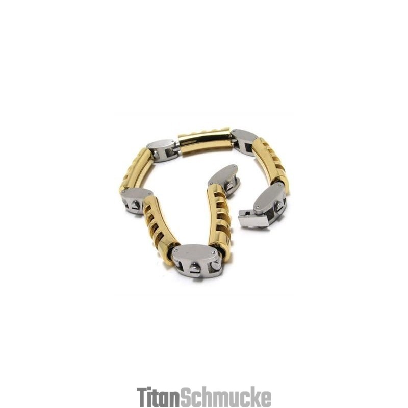 Herren Jungen Golden Silber Charm Reines Titan Armband