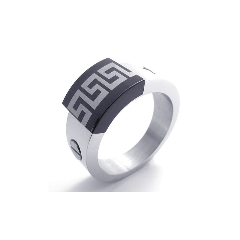 Titanring Mit Schwarzem Akzent