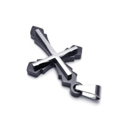 Schwarze Herren-Kreuz-Halskette Mit Anhänger Aus Reinem Titan (Neu)