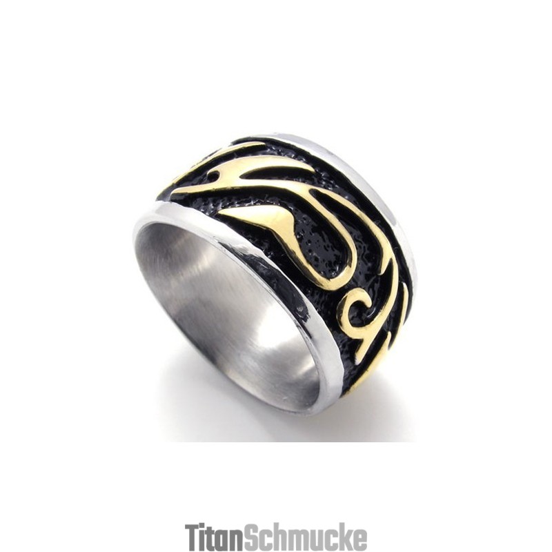 Goldener Vintage-Ring Aus Titan Goldener Vintage-Ring Aus Titan