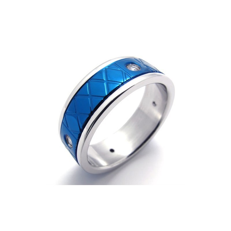 Blauer Titanring