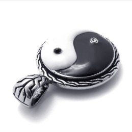 Titan Schwarz Und Weiß Strass Taichi Anhänger