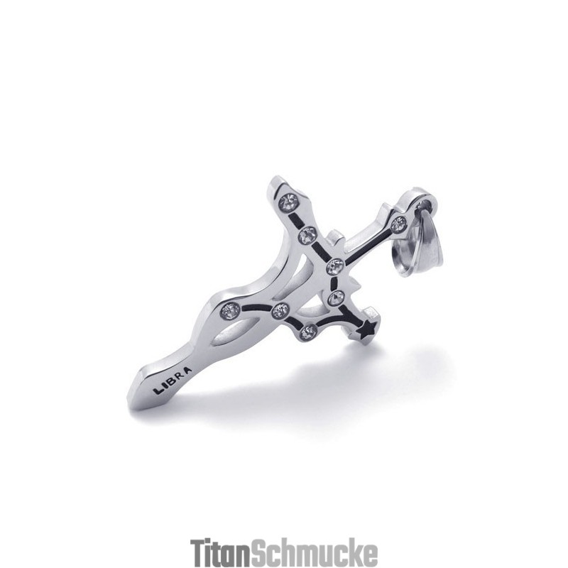 Titan Waage Anhänger Mit Strasssteinen Titan Waage Anhänger Mit Strasssteinen