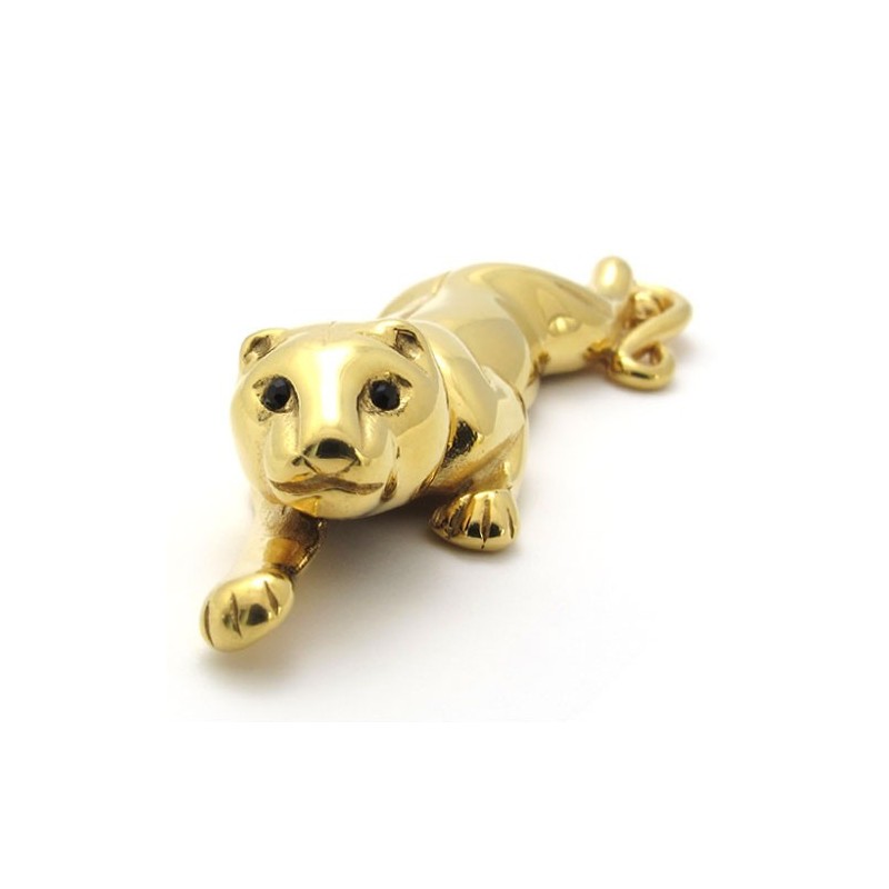 Titan-Gold-Löwenanhänger Mit Zirkonen
