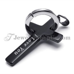 Kreuz- Und Kreisanhänger Aus Schwarzem Titan