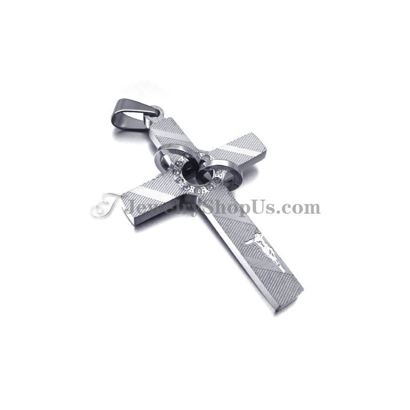 Kreuz Titan Anhänger Mit Kreisen Strass