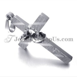 Kreuz Titan Anhänger Mit Kreisen Strass
