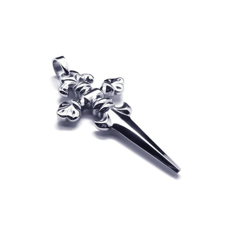 Halskette Mit Kreuz- Und Schwertanhänger Aus Reinem Titan Für Herren Und Jungen Halskette Mit Kreuz- Und Schwertanhänger Aus Reinem Titan Für Herren Und Jungen