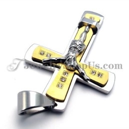 Wunderschöner Goldener Titan-Jesus-Kreuz-Anhänger