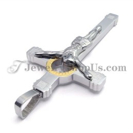 Eleganter Jesuskreuz-Anhänger Aus Gold Und Titan