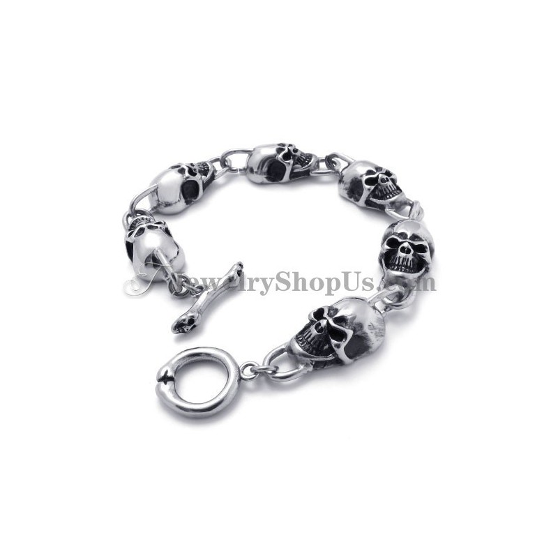 Modisches Totenkopf-Armband Aus Titan