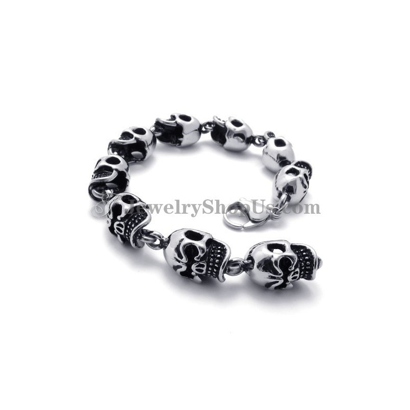 Elegantes Totenkopf Armband Aus Titan