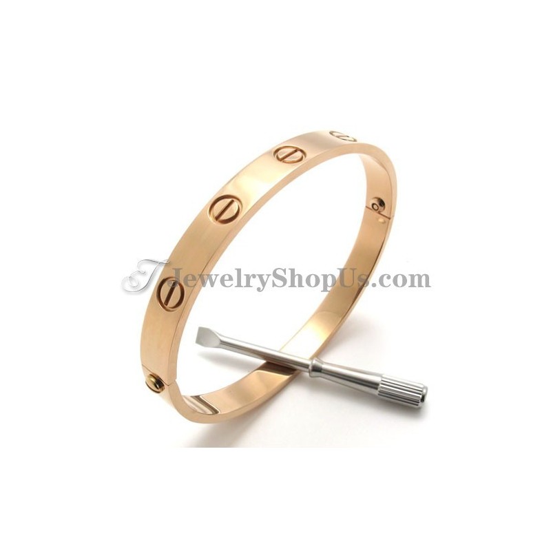Wunderschönes Roségold-Titanarmband Für Herren
