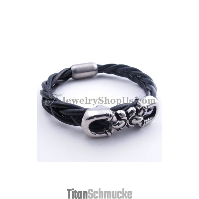 Modisches Titan-Lederarmband