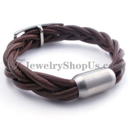 Modisches Braunes Titan-Lederarmband