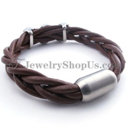 Elegantes Braunes Titan-Lederarmband