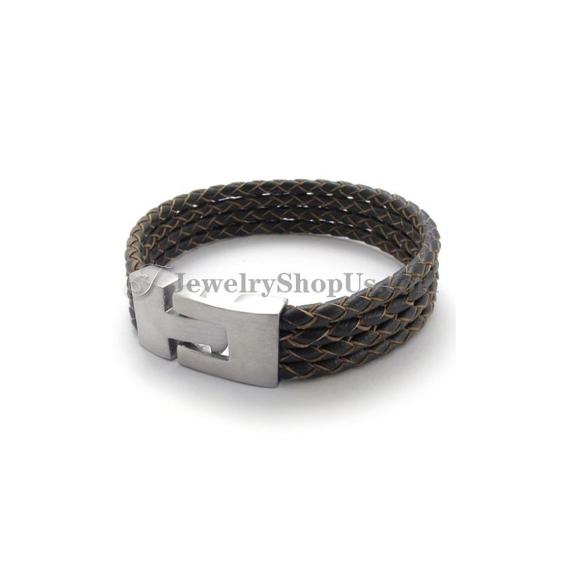 Elegantes Armband Aus Leder Und Titan Elegantes Armband Aus Leder Und Titan