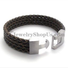 Elegantes Armband Aus Leder Und Titan