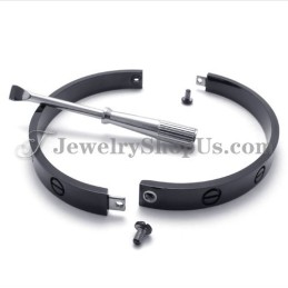 Elegantes Schwarzes Titanarmband Für Damen