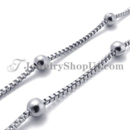 Elegante Titan Silber Perlen Damen Halskette