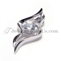 925 Silber Anhänger Mit Zirkon (Galvanisiertes Platin) Mit Freier Kette