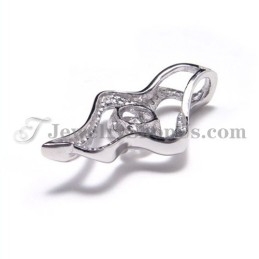 925 Silber Anhänger Mit Zirkon (Galvanisiertes Platin) Mit Freier Kette