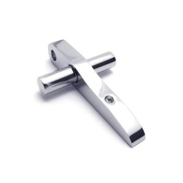 Halskette Mit Kreuzanhänger Aus Reinem Titan Für Herren Und Jungen, Silber