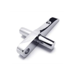 Halskette Mit Kreuzanhänger Aus Reinem Titan Für Herren Und Jungen, Silber