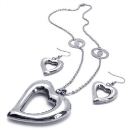 Elegante Form Farbbrillanz Stabile Qualität Titan Schmuckset Inklusive Halskette, Anhänger, Ohrring