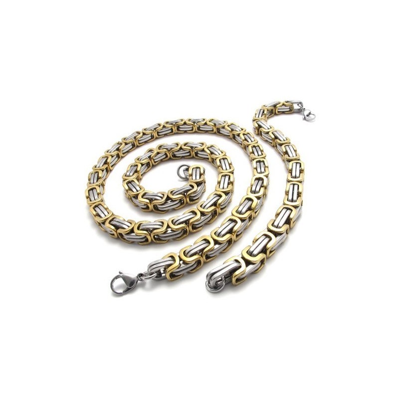 Fein Verarbeitetes, Farbbrillantes, Hochwertiges Titan-Schmuckset Inklusive Halskette Und Armband