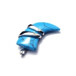 Herren-Halskette Mit Speeranhänger Aus Reinem Titan Mit Türkis