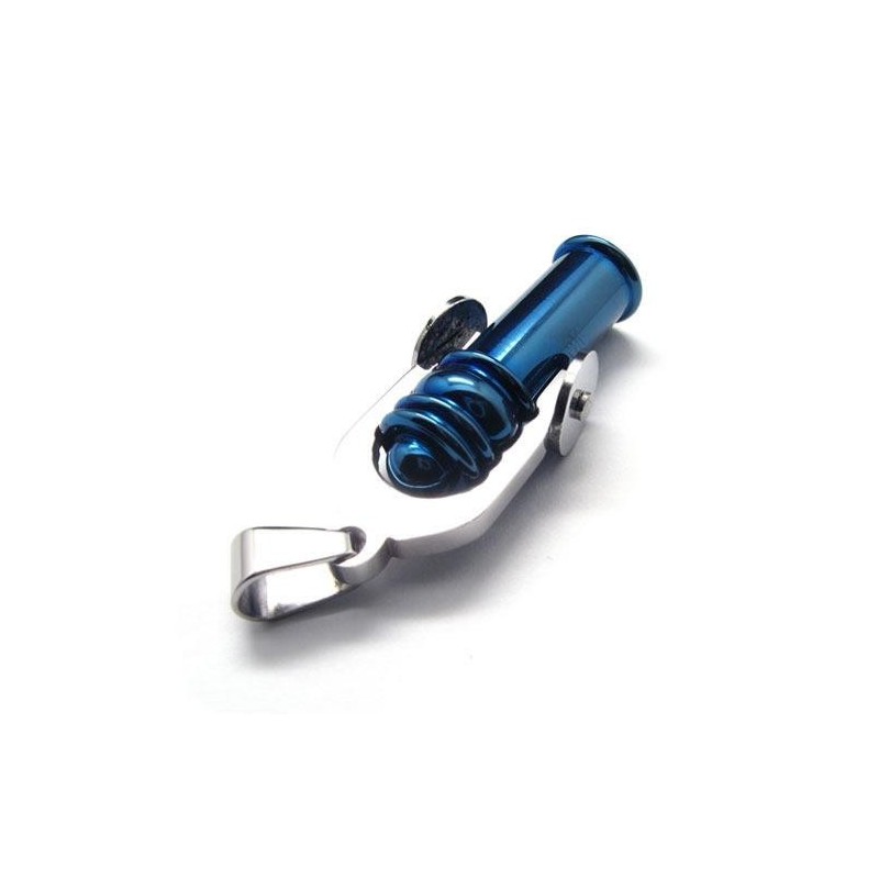 Herren-Halskette Mit Kanonenanhänger Aus Reinem Titan, Blau, 6466